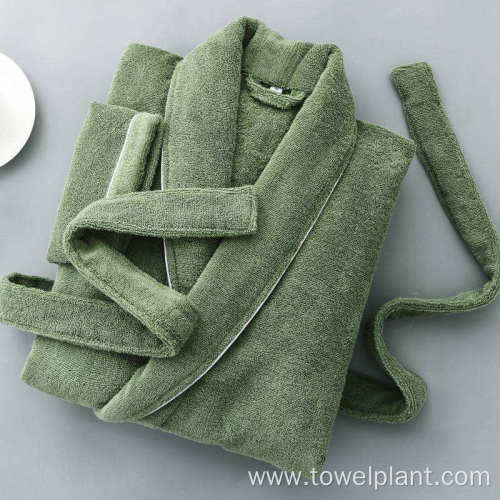 100% cotton terry hotel bathrobe for adults